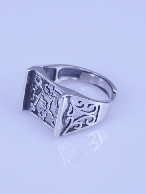 Supply 925 Sterling Silver 18K White Gold Plated Geometric Ring Setting Stone size: 13*13mm 1