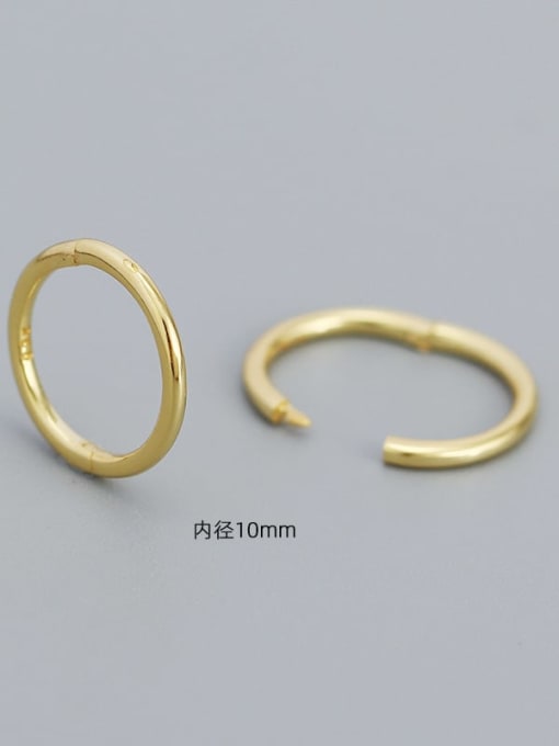 Gold (10mm) 925 Sterling Silver Geometric Minimalist Stud Earring