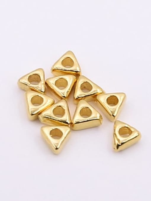 3.2mm Gold Plated S925 Sterling Silver Handmade Triangle Loose Bead Spacer Beads