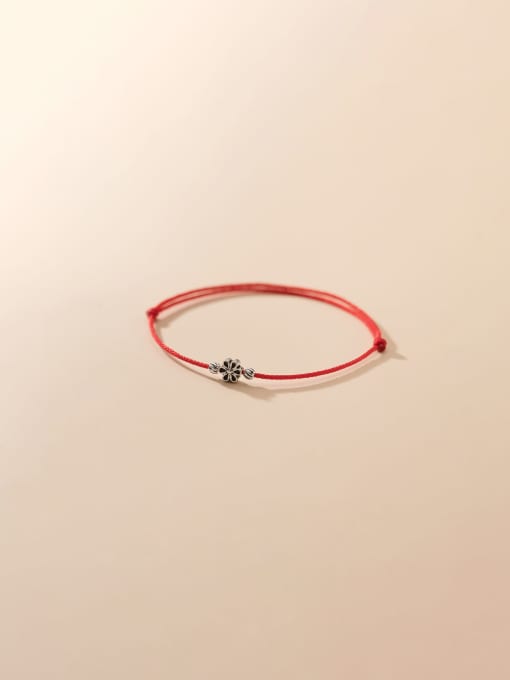 FAN 925 Sterling Silver Weave Minimalist Adjustable Bracelet