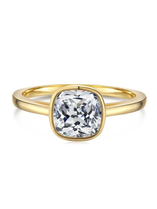 Gold color , DY120762 S G WH 925 Sterling Silver High Carbon Diamond White Solitaire Ring