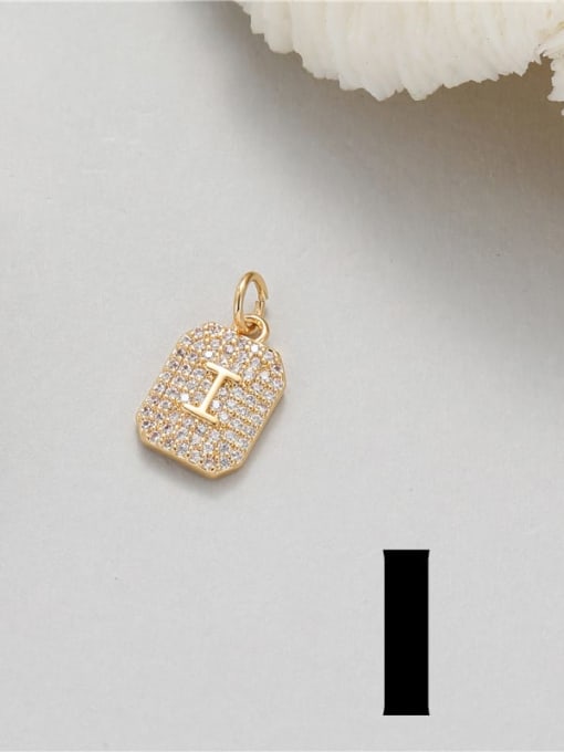 14 K gold N 0509 Brass Cubic Zirconia Minimalist English Letter Pendant
