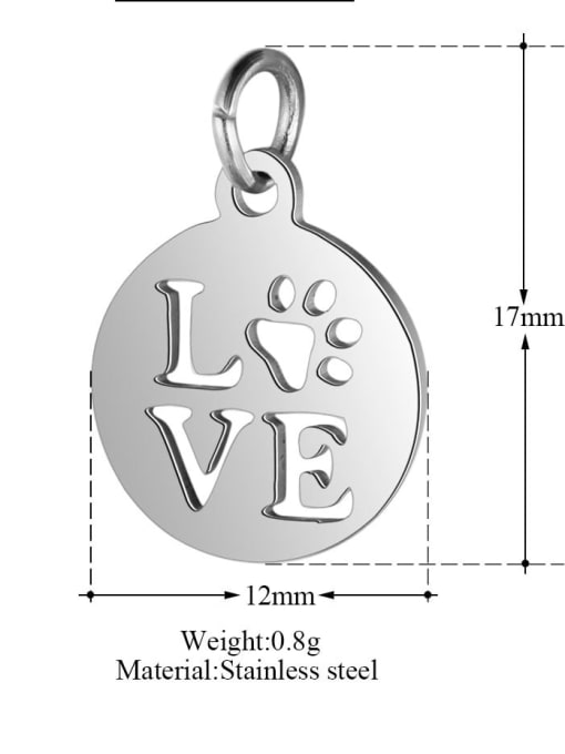 FTime Stainless steel Message Charm Height : 12 mm , Width: 17 mm 0