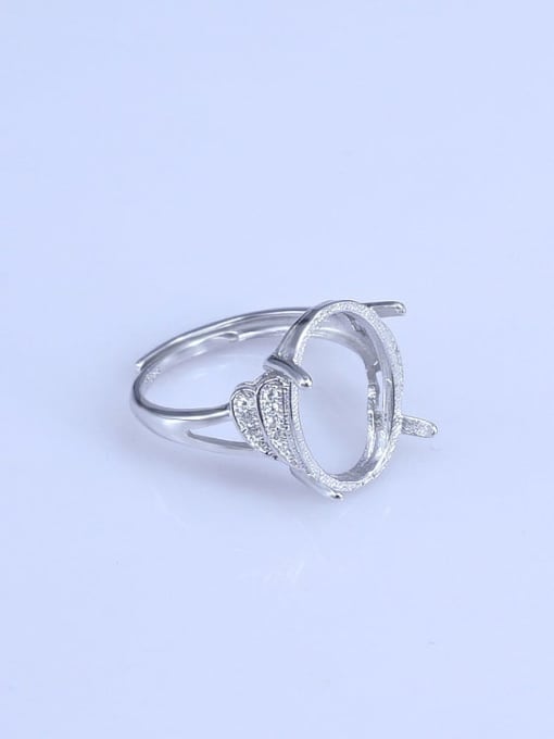 Supply 925 Sterling Silver 18K White Gold Plated Oval Ring Setting Stone size: 9*11 11*13 11*14 12*16 13*18 14*19MM 2
