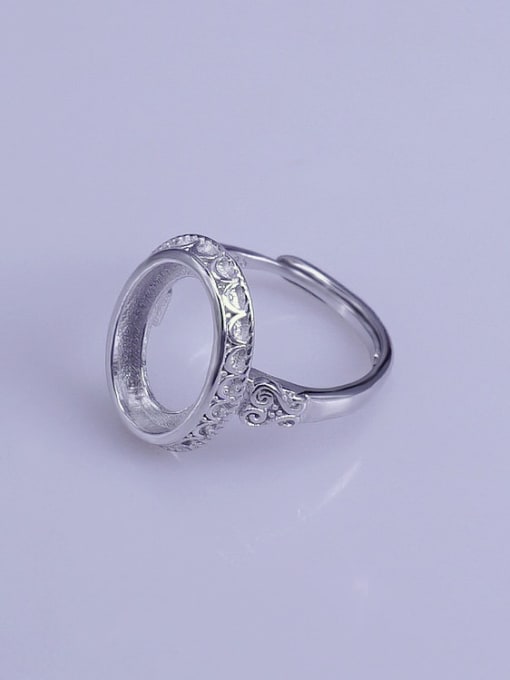Supply 925 Sterling Silver 18K White Gold Plated Geometric Ring Setting Stone size: 11*14mm 1