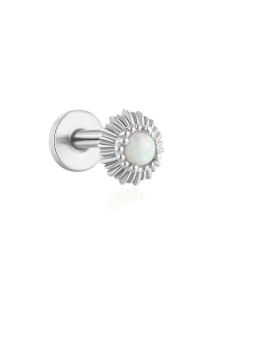 Single Platinum 7 925 Sterling Silver Cubic Zirconia Geometric Dainty Single Earring