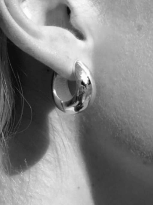 ACEE 925 Sterling Silver Geometric Minimalist Huggie Earring 3