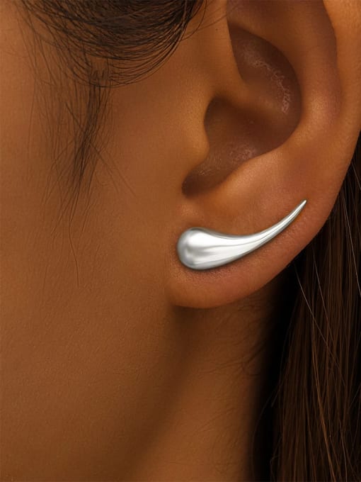 YUANFAN 925 Sterling Silver Water Drop Minimalist Stud Earring 1