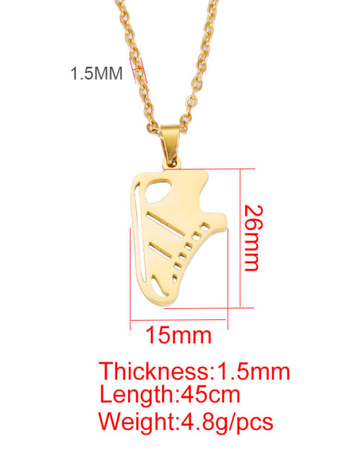 MEN PO Stainless steel Irregular Minimalist Hollow Shoe Pendant Necklace 4
