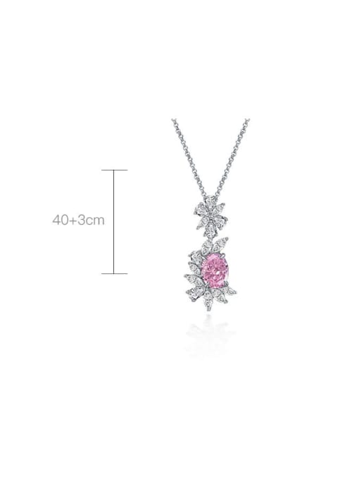 A&T Jewelry 925 Sterling Silver High Carbon Diamond Flower Luxury Necklace 1