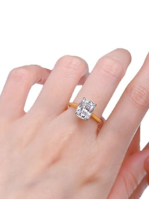 M&J 925 Sterling Silver High Carbon Diamond Geometric Minimalist Cocktail Ring 1