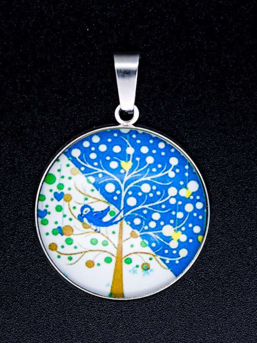 FTime Stainless steel Multicolor Millefiori Glass Tree Charm Height : 38 mm , Width: 26.5 mm 0