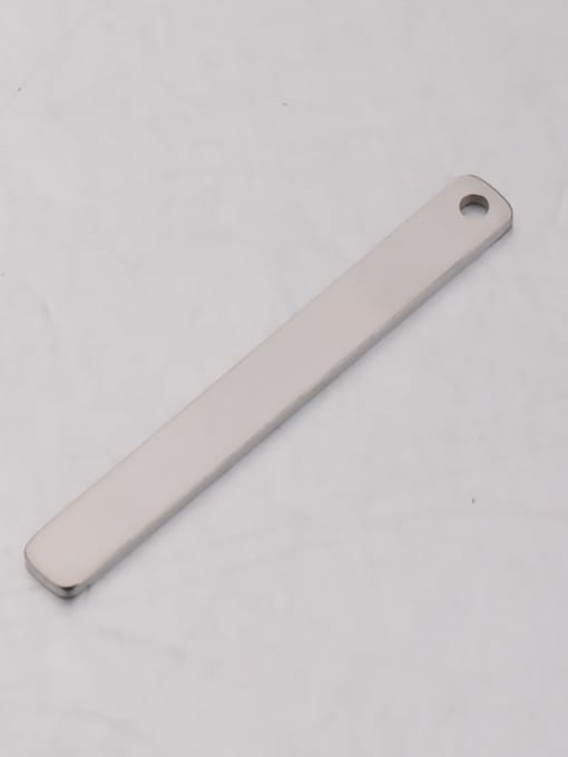 Steel color Stainless Steel Single Hole Rounded Corner Rectangle Glossy Tag