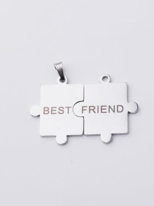 A set of jigsaw puzzles Stainless Steel Laser Lettering  Heart Diy Jewelry Accessories
