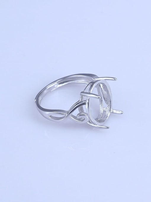 Supply 925 Sterling Silver 18K White Gold Plated Geometric Ring Setting Stone size: 6*8 7*9 8*10 10*12 10*13 10*14 11*13 11*15mm 2