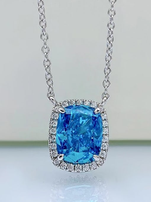 M&J 925 Sterling Silver High Carbon Diamond Geometric Luxury Necklace 3