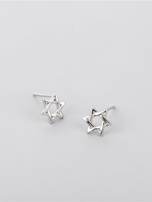 Six pointed star Earrings 925 Sterling Silver Star Minimalist Necklace