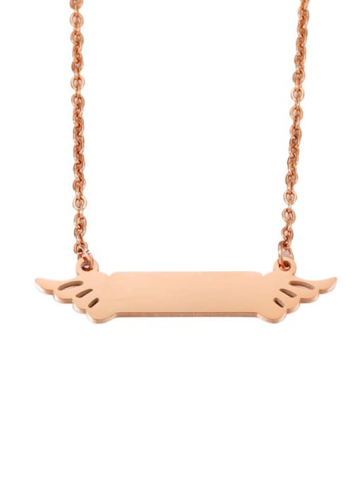 rose gold Stainless steel Wing Minimalist Necklace