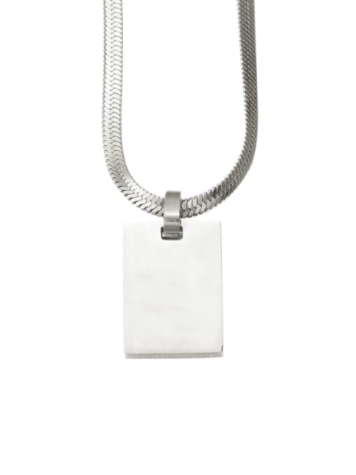 Steel color 1522mm Stainless steel Rectangle Minimalist Necklace