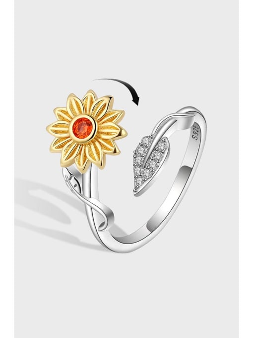 PNJ-Silver 925 Sterling Silver Cubic Zirconia Flower Cute Band Ring 0