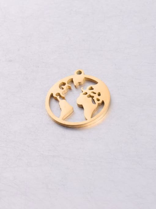 golden Stainless steel Hollow round world map pendant