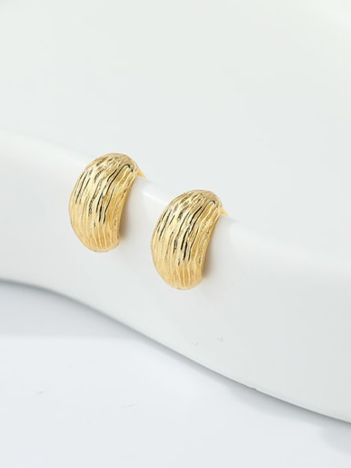 E2953 Gold 925 Sterling Silver Geometric Vintage Stud Earring