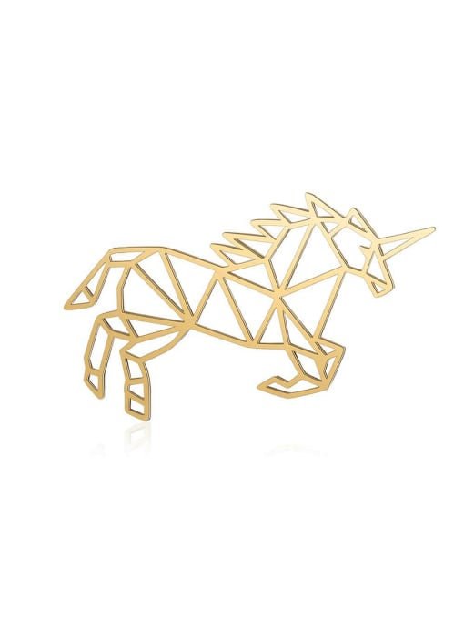 FTime Stainless steel unicorn Gold Plated Charm Height : 56 mm , Width: 28 mm 0