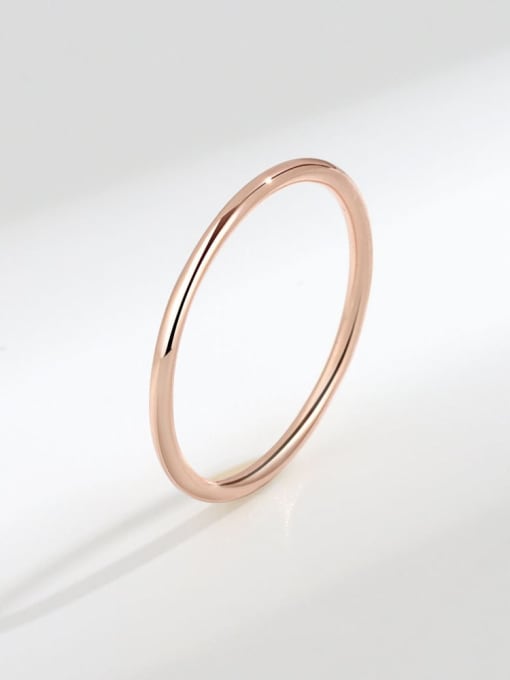 Rose Gold 925 Sterling Silver Geometric Minimalist Band Ring
