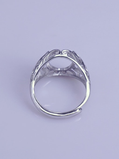 Supply 925 Sterling Silver 18K White Gold Plated Geometric Ring Setting Stone size: 10*12mm 3