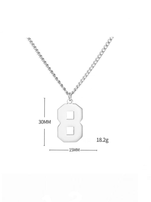 MEN PO Titanium Steel Number Minimalist Long Strand Necklace 4