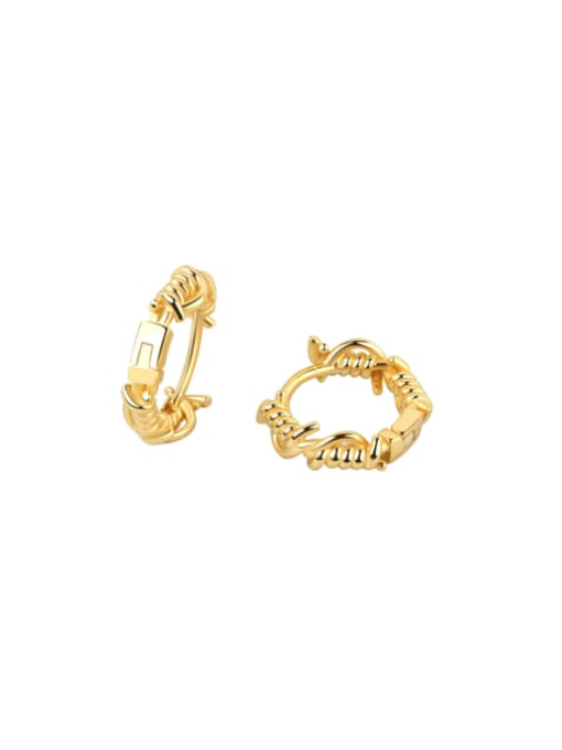 18k Gold 925 Sterling Silver Geometric Minimalist Huggie Earring