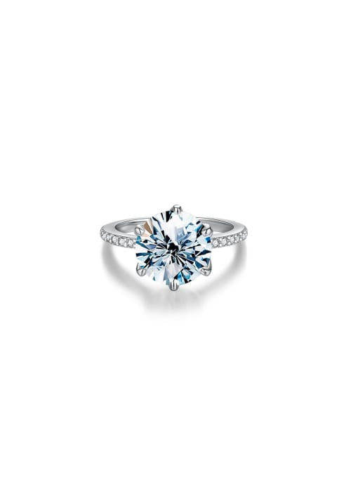 LOLUS 925 Sterling Silver Moissanite Flower Dainty Engagement Ring 0