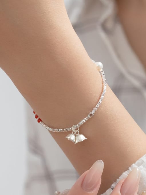 FAN 925 Sterling Silver Flower Trend Handmade Beaded Bracelet 1