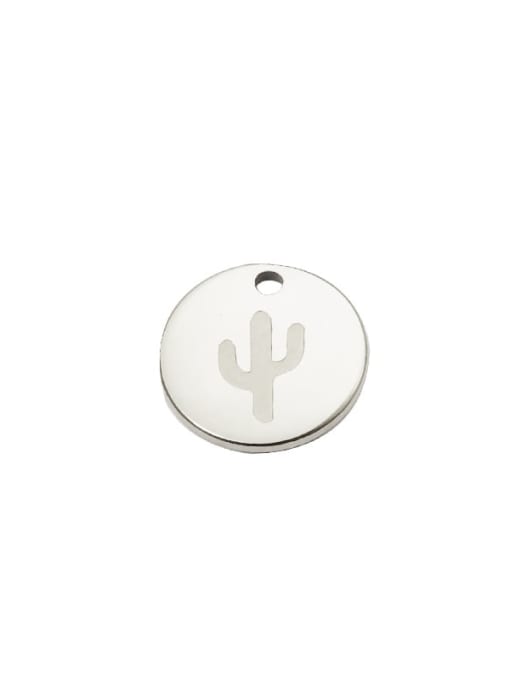 MEN PO Stainless steel Round Cactus Minimalist Pendant