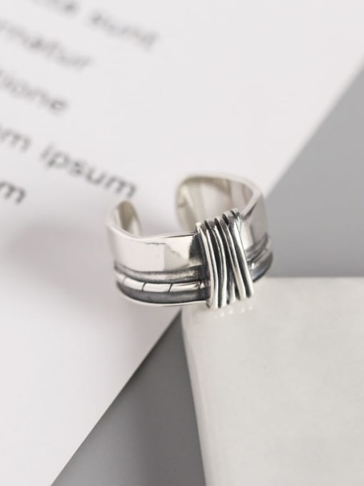ACEE 925 Sterling Silver Geometric Minimalist Band Ring 2