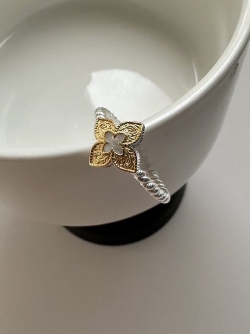 ARTTI 925 Sterling Silver Clover Vintage Band Ring 3