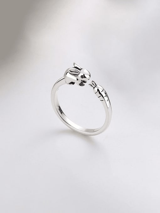 TAIS 925 Sterling Silver Icon Rabbit Cute Band Ring 2