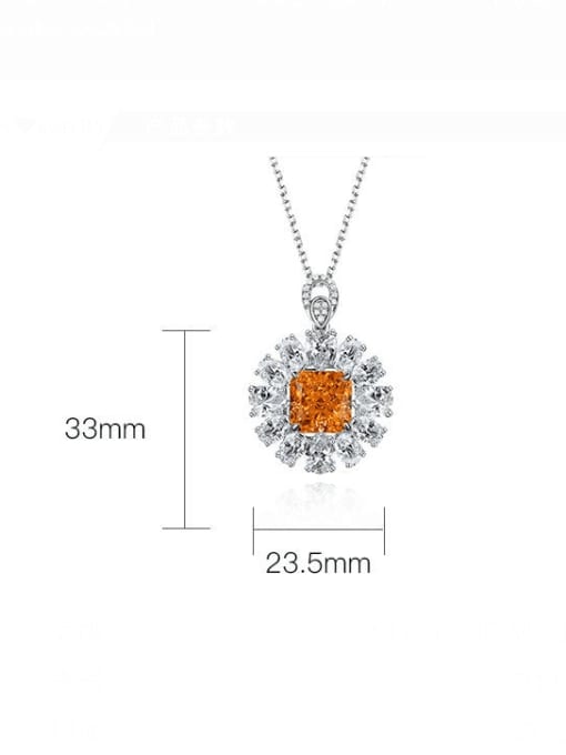A&T Jewelry 925 Sterling Silver High Carbon Diamond Flower Dainty Necklace 2