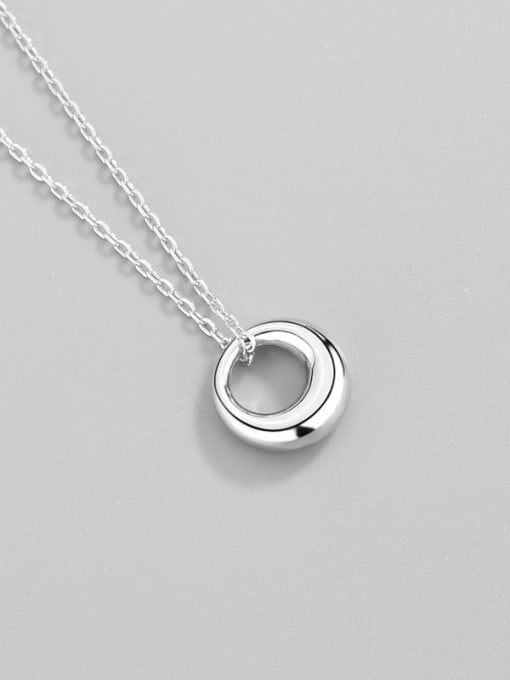platinum 925 Sterling Silver Geometric Minimalist Necklace