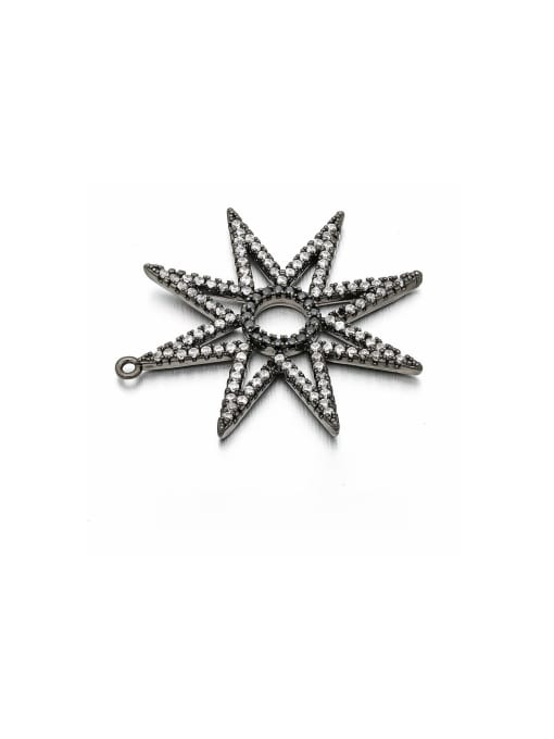 Gun black Copper Big Star Jewelry Accessories Micro-set Pendant 35mm*37mm