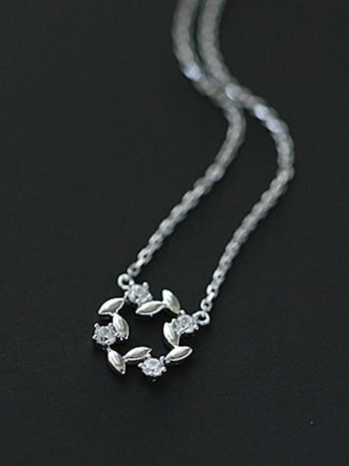 ZEMI 925 Sterling Silver Cubic Zirconia Flower Dainty Necklace