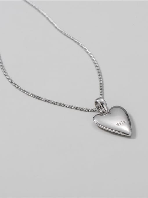 Smooth Love Necklace 925 Sterling Silver Heart Minimalist Necklace