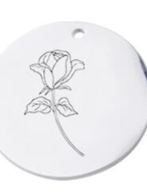 9 Round Stainless steel Flowers Minimalist Pendant