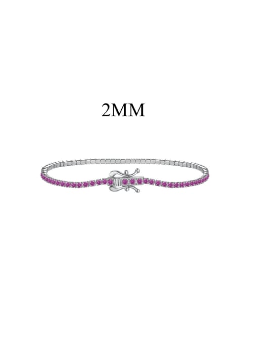 DY150176 S W RR17 925 Sterling Silver Cubic Zirconia Geometric Dainty Bracelet