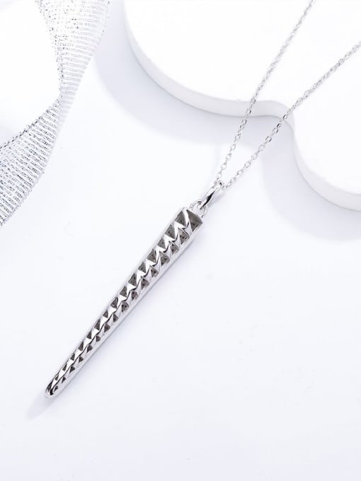 A&T Jewelry 925 Sterling Silver Cubic Zirconia Cone Luxury Necklace 2