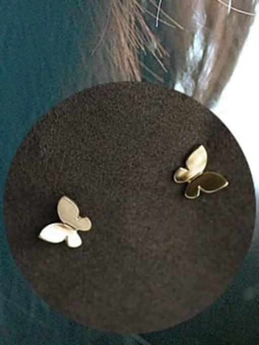 ZEMI 925 Sterling Silver Butterfly Minimalist Stud Earring