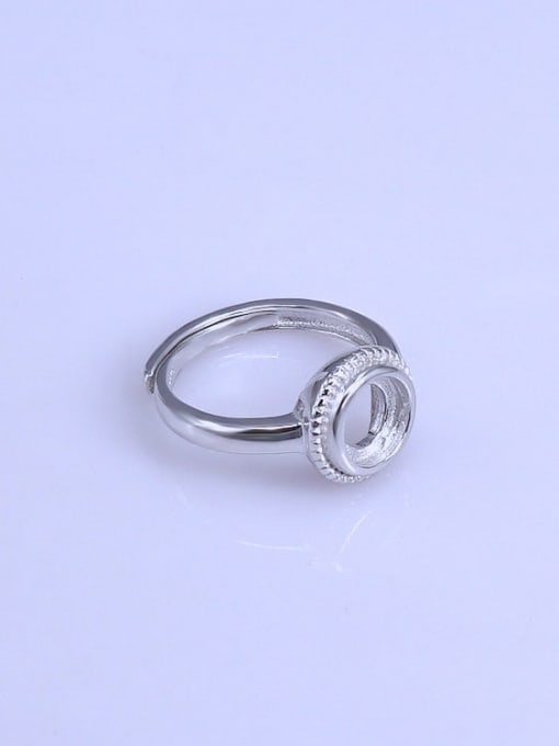Supply 925 Sterling Silver 18K White Gold Plated Round Ring Setting Stone size: 7*7mm 2