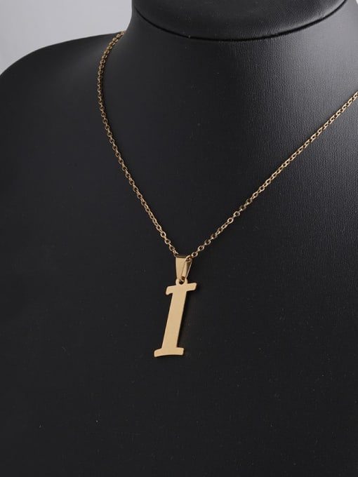 Golden I Stainless steel Letter Minimalist Necklace