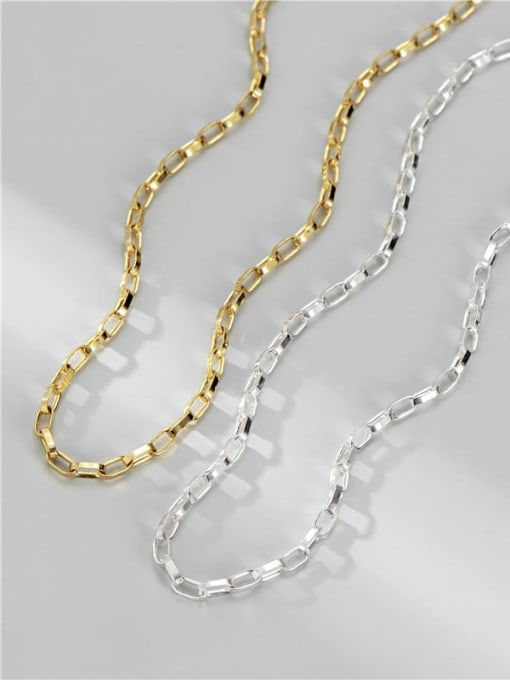 ARTTI 925 Sterling Silver Geometric Minimalist  Hollow Chain Necklace 2