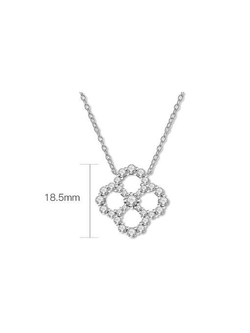 A&T Jewelry 925 Sterling Silver Cubic Zirconia Flower Luxury Necklace 2